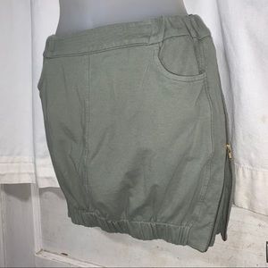 Vintage VS Olive Green Zip Mini Skirt:Sz. XS